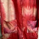 Plush Tie Dye Button Front Shorts Romper Pink Back Pocket Boho Retro Sz Sm NWT Photo 10