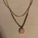 Madewell NWOT  Gold Tone Rose Quartz Pendant Layered Necklace Photo 1