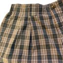 Bermuda Vintage Bogner Plaid Pleated Roll Cuff Mom  High Rise Shorts Tan Photo 4