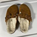 Birkenstock  Boston Shearling Beige Suede Leather Narrow Sz 39 US L8 M6 Photo 3