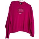 Nike Varsity Hot Pink Sweatshirt Pullover Center Embroidered Logo Photo 0