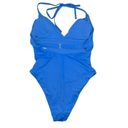 ANDIE  Swim Lagos Halter Neck One Piece Swimsuit in Blue Size Medium NWT Photo 3