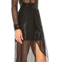 NBD NWT  Tessa Black Sequin Asymmetrical Midi Cut Out Dress Small Photo 1