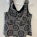 Torrid  Women’s Black & White Lace Print Peplum Top Size 0 Photo 0