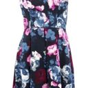 Trixxi Navy Blue Pink Floral Swing Mini Dress Photo 1