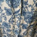 Rachel Zoe  Linen Shirt Womens Small Floral Lightweight 3/4 Sleeve Button Down Photo 5