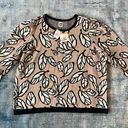 Anne Klein  Latte Combo Leaf Print Jacquard Puff Shoulder Sweater 3X Photo 1