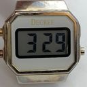 Decree Vintage  36mm digital watch gold tone white stretch band size 6.5” runs Photo 1