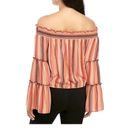 Wonderly  Striped Bohemian Flare Bell Sleeve OTS Blouse S Photo 1