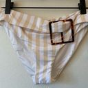 We Wore What NWT  Annie Bottom Neutral Stripe Print Lightweight Beach Swimsuit Photo 8