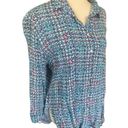 Grand & Greene Multi Color Long Sleeve Button Down 100% Rayon Blouse Size XL Photo 3