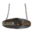 Sondra Roberts  Clutch Pleated Grey Satin Silver Crossbody Chain Jewel Snap Close Photo 4