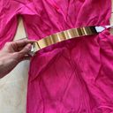 Lac Bleu  Pink/Gold Belted Longsleeve Romper Sz Sm Photo 2