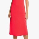 Le Superbe NWT   Hot Pink Midi Slip Dress Neon Coral Slinky Satin Chic S Photo 11