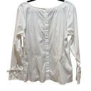 Talbots  Button Back Blouse White Size Large Photo 7