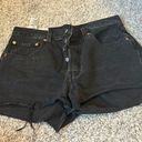 Levi’s 501 Black Denim Shorts Photo 3