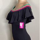 Trina Turk New.  black ruffle neck swimsuit. Size 10. Retails. $159 Photo 6