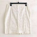 Talbots  Skirt 8P Eyelet Lace Pencil White Spring Summer Vacation Party Brunch Photo 2