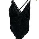 One Piece Black lingerie  lace crisscross adjustable bodysuit‎ small NEW Photo 0