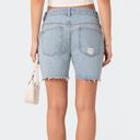 Edikted NWT  LONG JORTS TOMBOY LOW RISE 100% COTTON MEDIUM-LIGHT WASH Photo 3