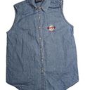 Hard Rock Cafe Vtg 1990s  Women's Sleeveless Button Embroidered Denim Vest Top XL Photo 0