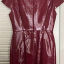 BCBGeneration 6 BCBG Maroon Shiny Pleather A Line Dress Photo 1