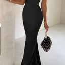 Club L Unstoppable (BLACK SATIN CROSS OVER HALTERNECK MAXI DRESS) Photo 0