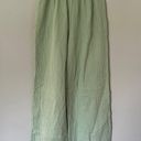 True Craft Green Linen High Rise Wide Leg Pants Photo 0