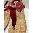 Ralph Lauren LAUREN  Rosalia Red T-Strap Wedge Cork Shoes Women's Size 9B Photo 9