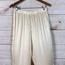 Eberjay Eberjey Womens Pants Sz M Cream High Rise Pajama Bottom Silk Satin Sleepwear Photo 2