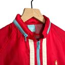 Roxy Quiksilver Red Striped Long Sleeve Windbreaker Jacket w/ Packable Hood Sz S Photo 6