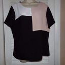 Nine West Vintage  color block blouse XL Perfect condition Pink/white Photo 0