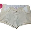 Isabel Maternity NWT  Ivory White Cotton Twill Shorts Stretchy New Photo 0