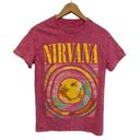 Nirvana  Pink Smile Tee Women’s Graphic Band Crewneck Shirt Size Small Photo 0