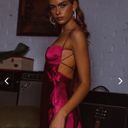 Selfie Leslie DOLCE LIFE LOW BACK MINI DRESS SATIN FUCHSIA Photo 6