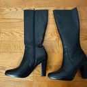 Ecco women's black leather side zip heels boots Photo 5