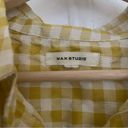 Max Studio  Plain Button Up Top Yellow Ruffles Sz M/L Photo 4