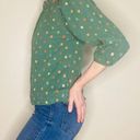 Ro & De Anthropologie  Green Ruffle Colorful Square Blouse Photo 2