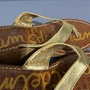 Sam Edelman Sam‎ Edelman Romy Sandals Women's 10 Cork Wedge Metallic Leather Photo 2