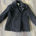 st. john's bay  Womens wool Blend Pea coat Button Jacket Womens Petite Small Photo 0