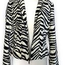 American Vintage Vintage Velvet High Neck Zebra Print Abstract Striped Structured Blazer Jacket M Photo 3