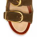 Veronica Beard  Halifax Suede Leather Buckle Clogs Size 9.5 Olive Green Photo 3