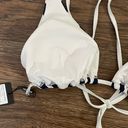 Relleciga NWT  Triangle Bikini Top Only Navy Blue White With Gold Hardware XL Photo 8