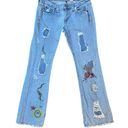 Bebe Vintage Y2K  Distressed Patchwork Embroidered Jeans Photo 1