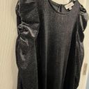 Loft NWOT  Size Small Black and Silver Metallic Dress Photo 0