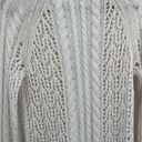 Equipment Femme White Open Knit Cashmere Alpaca Wool Cable Knit Cardigan small Photo 6