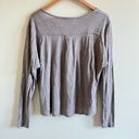 Vince  100% Linen Button Up Light Brown Henley Tee Top‎ Womens Size L Long Sleeve Photo 7