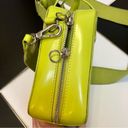 Kara Pinch Shoulder Leather Bag Lemon Lime Yellow-Green Citrus Highlighter Neon Photo 10