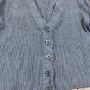 Barefoot Dreams  Cozychic lite cropped short line button down blue cardigan size Photo 5