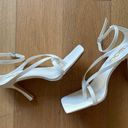 EGO White  Square Toe Sandal Heels Photo 3